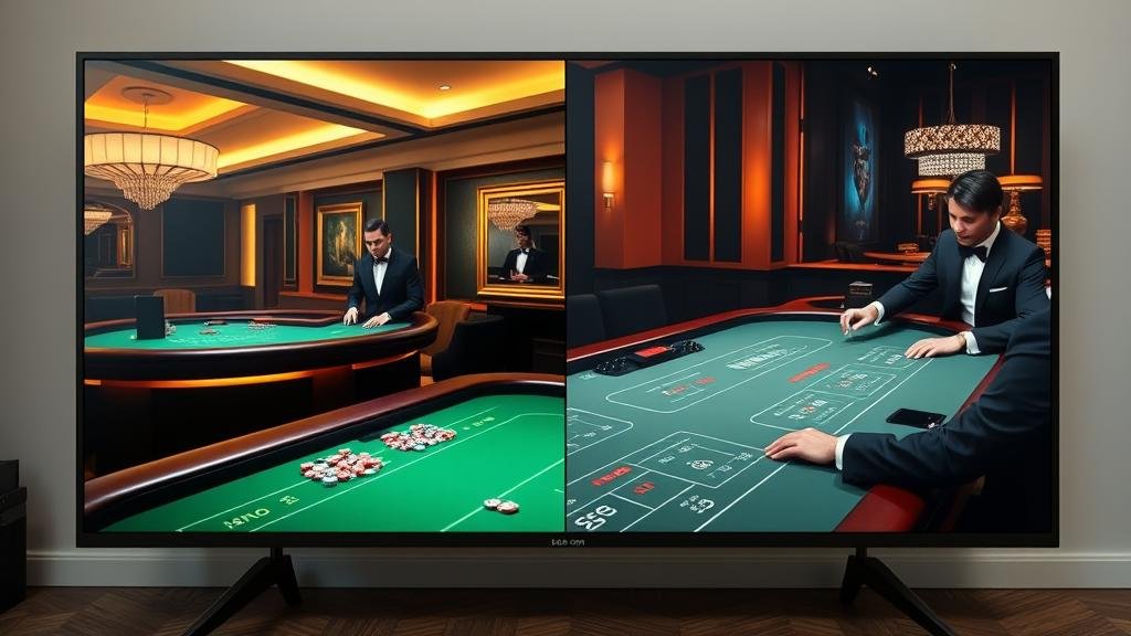 หน้าจอแสดงเค้าไพ่บาคาร่าแบบต่างๆ บนจอใหญ่