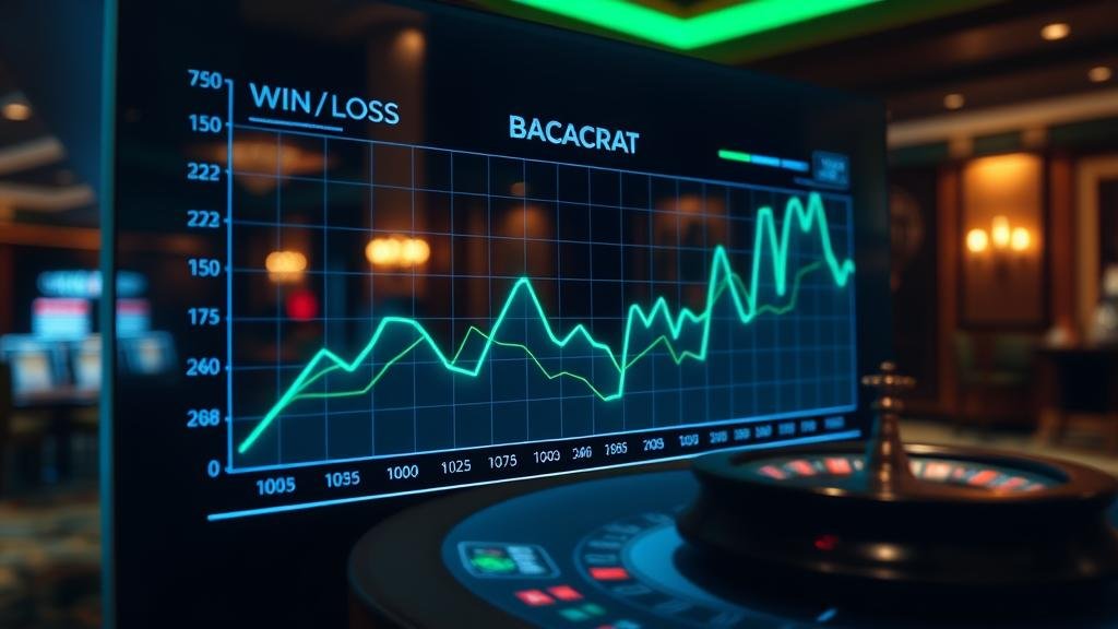 หน้าจอเกมบาคาร่าพร้อมสถิติและดีลเลอร์สด