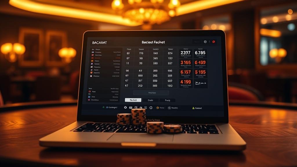 หน้าจอเกมบาคาร่าพร้อมสถิติบน Mac