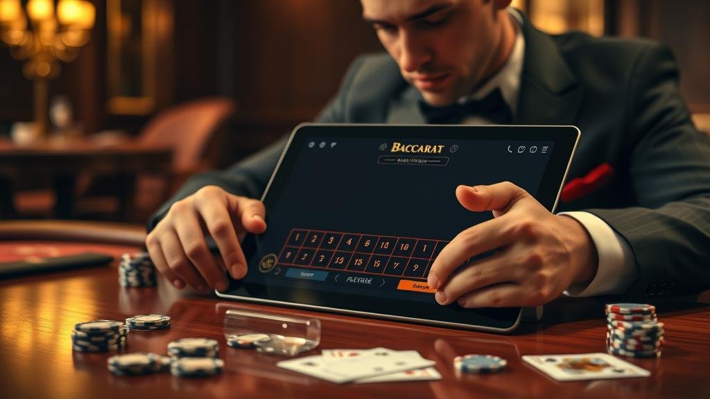 หน้าจอเกมบาคาร่าบนแท็บเล็ต
