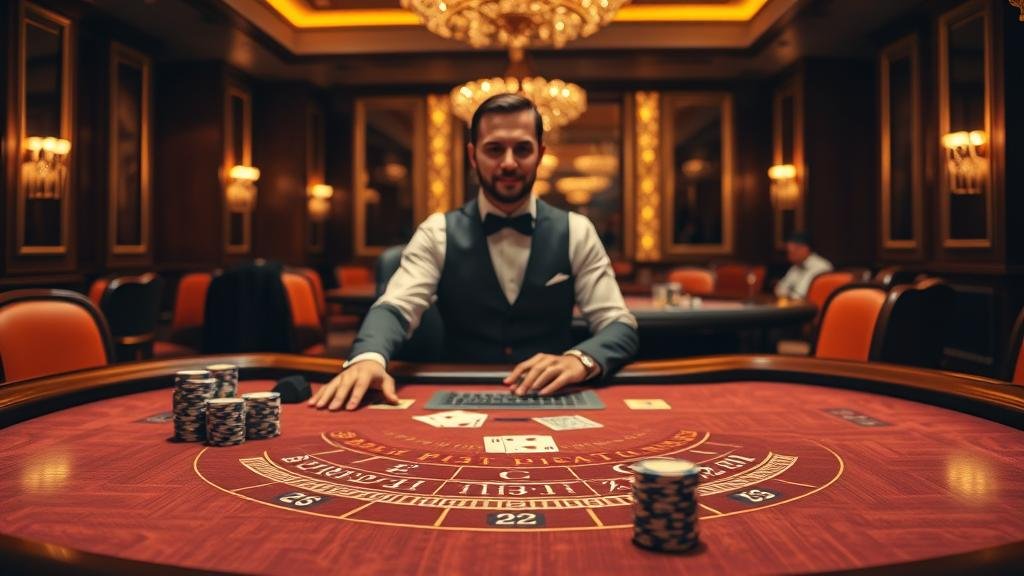 ห้องบาคาร่าสด SA Gaming พร้อมดีลเลอร์สาวสวย