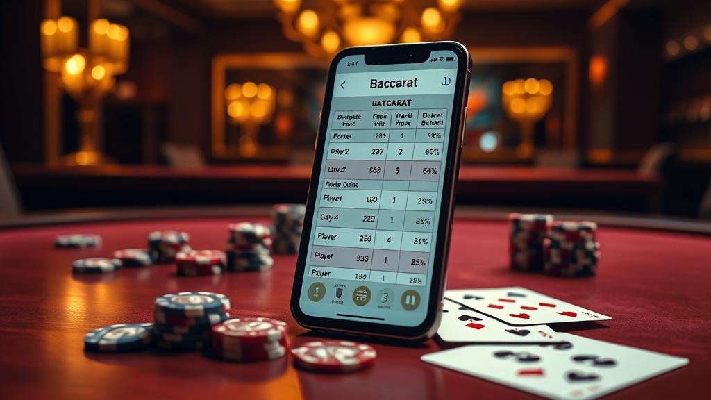 ตัวอย่างเค้าไพ่บาคาร่าบนแท็บเล็ต