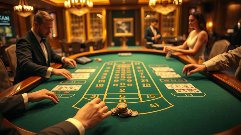 นักเดิมพันกำลังวิเคราะห์สถิติบาคาร่าบนเดสก์ท็อป