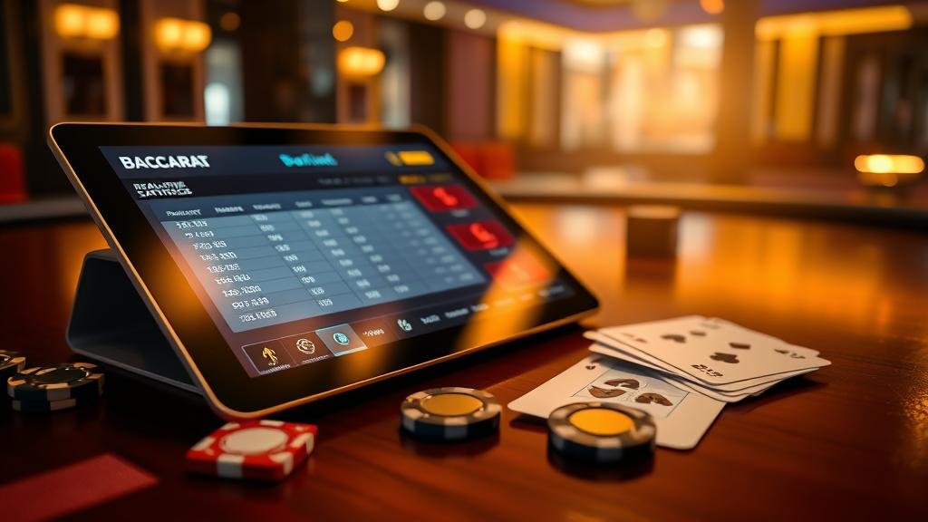 ตัวอย่างตารางสถิติบาคาร่าบนแท็บเล็ต