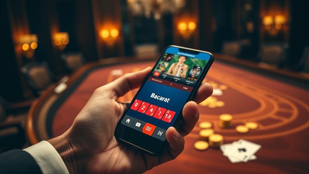 โต๊ะบาคาร่าพร้อมไพ่และชิป