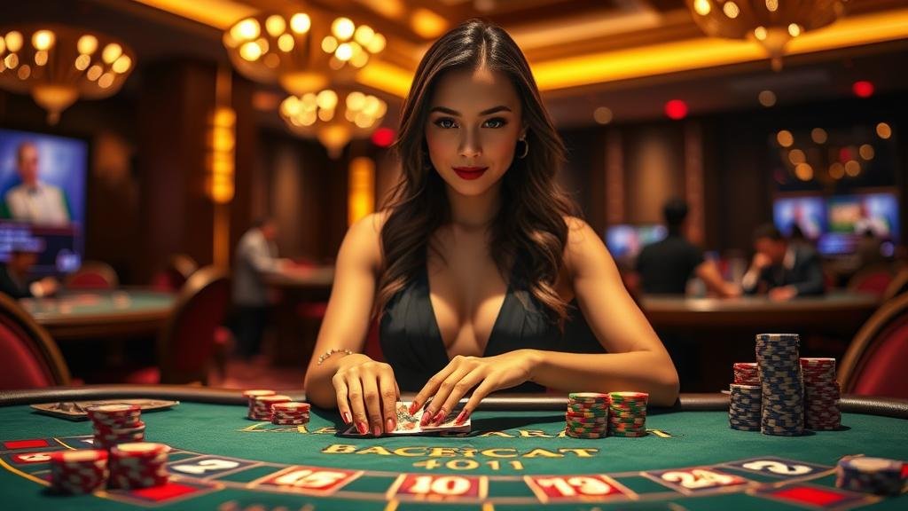 หน้าจอเกมบาคาร่าบนเดสก์ท็อปพร้อมสถิติ