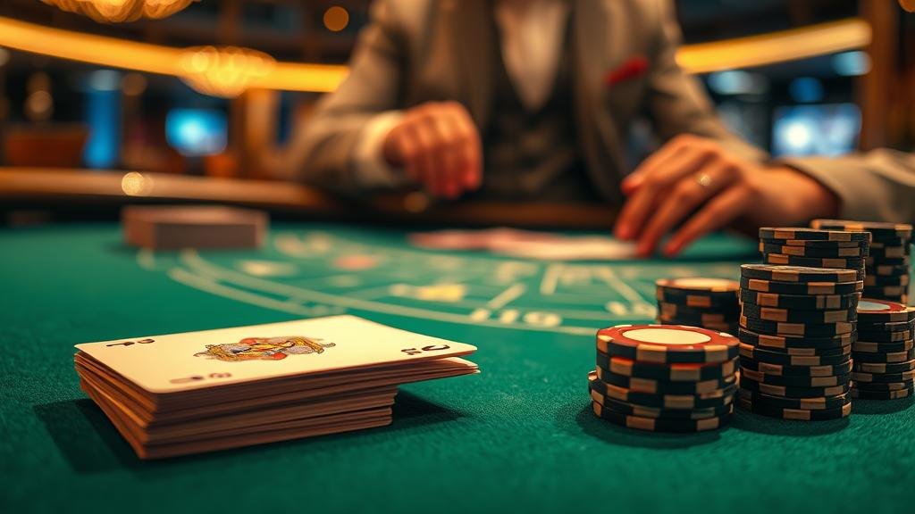 โต๊ะบาคาร่าหรูหราพร้อมชิปเดิมพัน