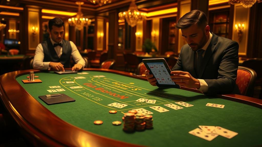 หน้าจอโทรศัพท์มือถือแสดงเกมบาคาร่าสด