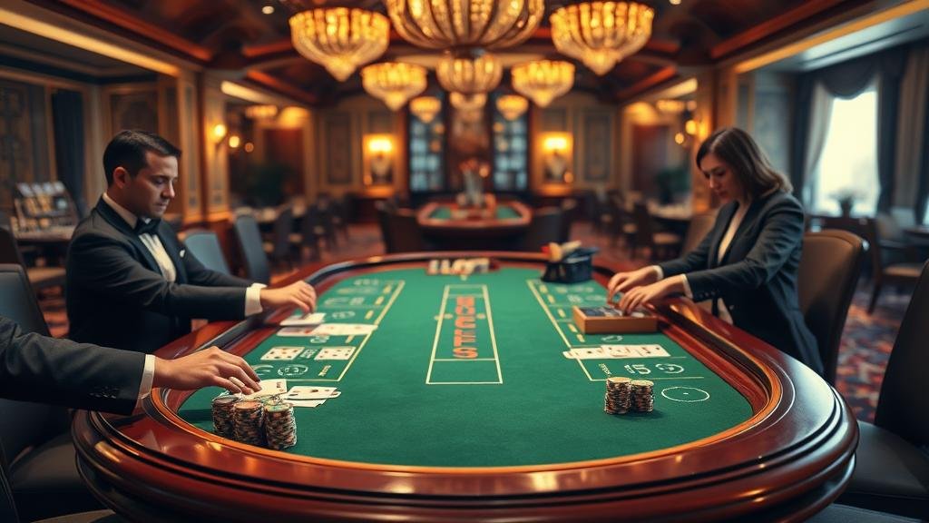 โต๊ะเกมเสือมังกรพร้อมไพ่และชิป