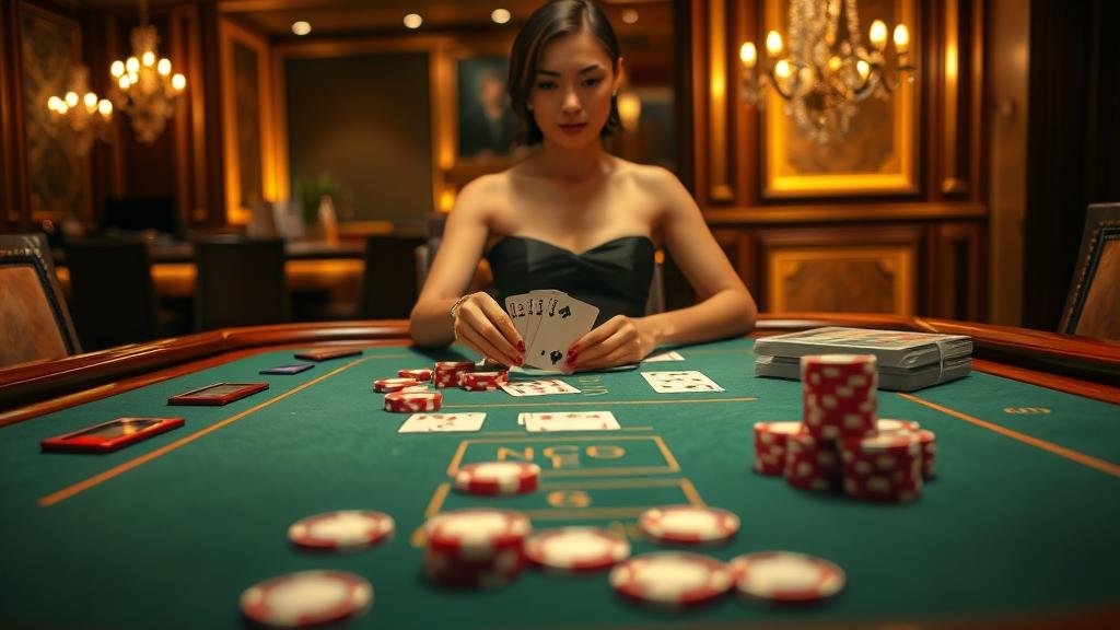 ดีลเลอร์สาวสวยจาก Sexy Gaming พร้อมโต๊ะบาคาร่า