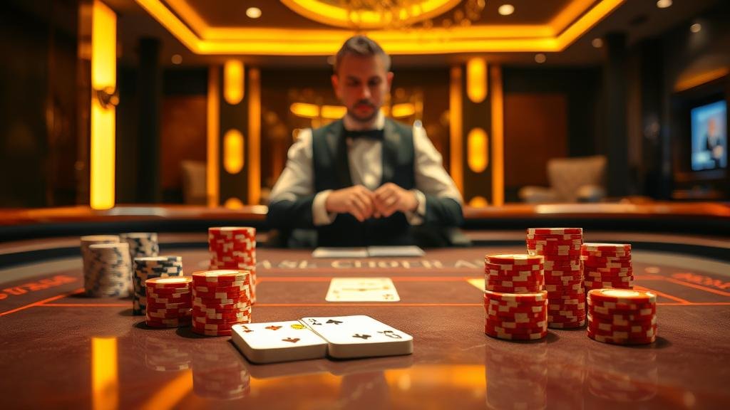 การ์ดบาคาร่าพร้อมอินเทอร์เฟซแสดงผลการเดิมพัน