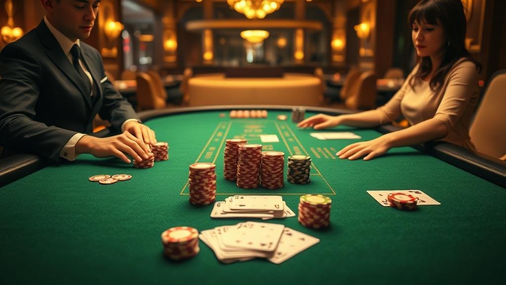 การแสดงผลรูปแบบไพ่บาคาร่าบนหน้าจอแท็บเล็ต