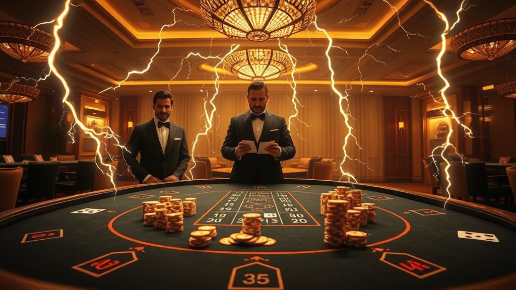 หน้าจอเกมบาคาร่าสายฟ้าพร้อมสถิติ