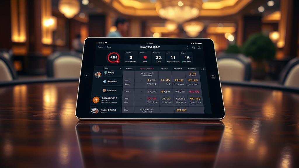 ผู้เล่นบาคาร่ากำลังลุ้นผลรางวัลบนแท็บเล็ต