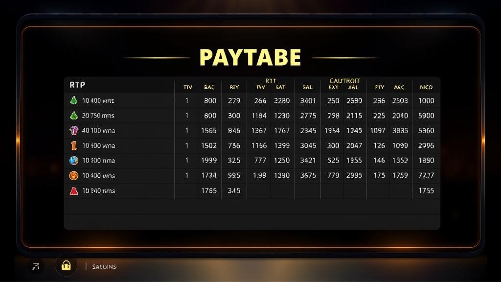 ภาพแสดงเพย์ไลน์และตัวคูณในเกมสล็อต