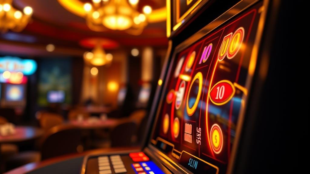 หน้าจอเกมสล็อตแสดง RTP และสัญลักษณ์ชนะ