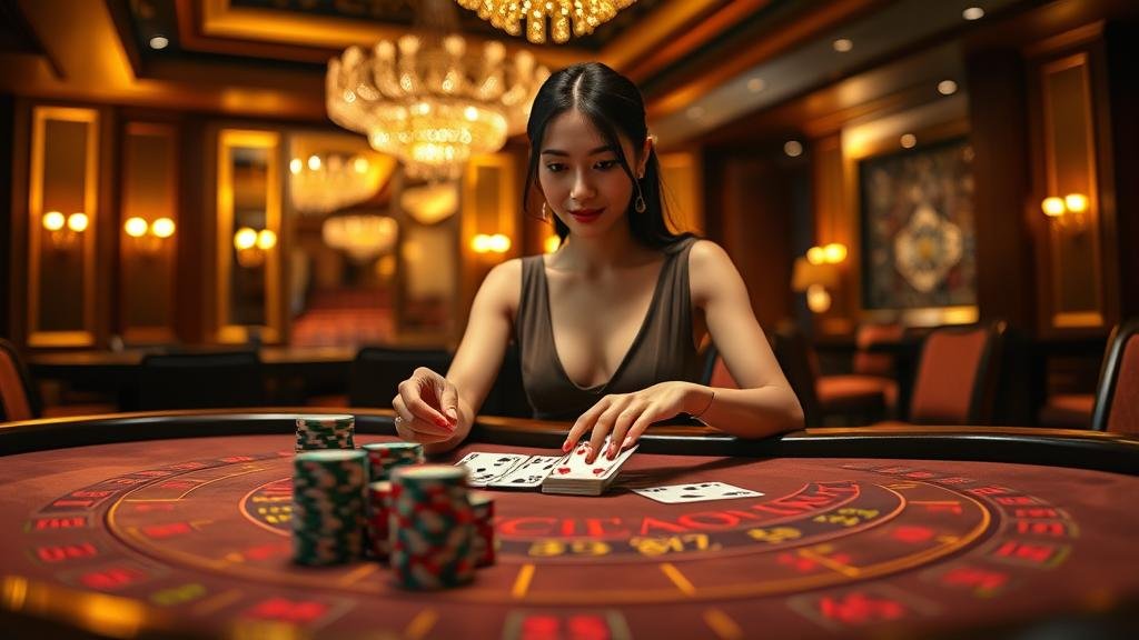 นักพนันกำลังวิเคราะห์เค้าไพ่บาคาร่า