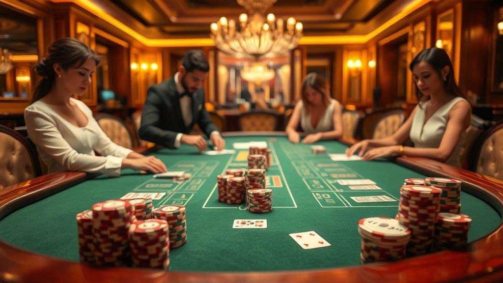 ดีลเลอร์สาวสวยในเกมบาคาร่าสด