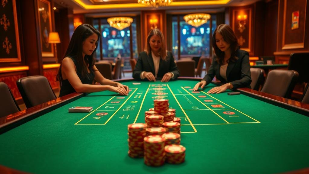 การ์ดบาคาร่าที่กำลังถูกแจก