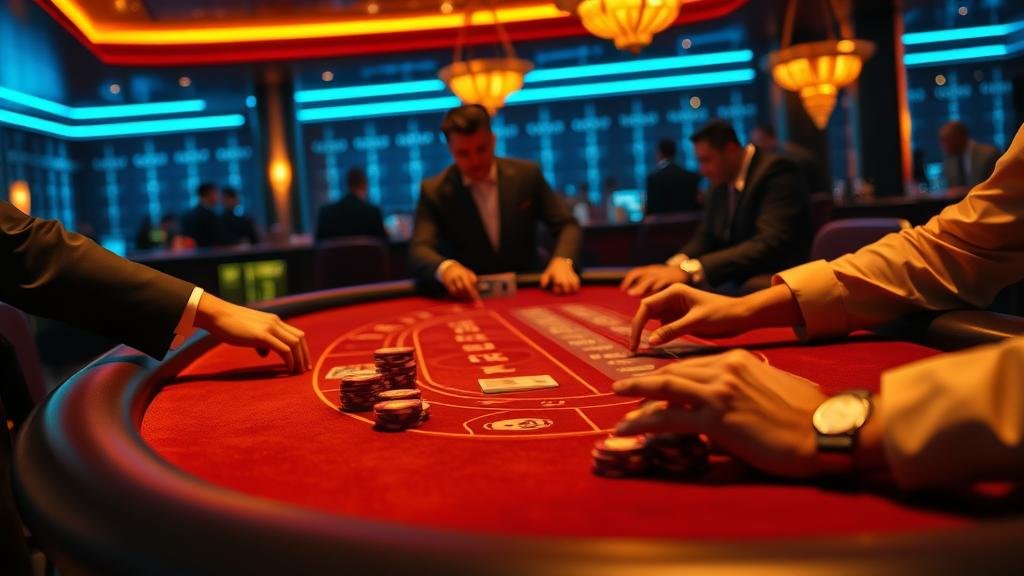 ไพ่บาคาร่าบนโต๊ะคาสิโน