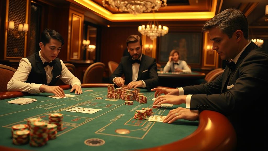 ชิปคาสิโนและบรรยากาศการเล่นบาคาร่า