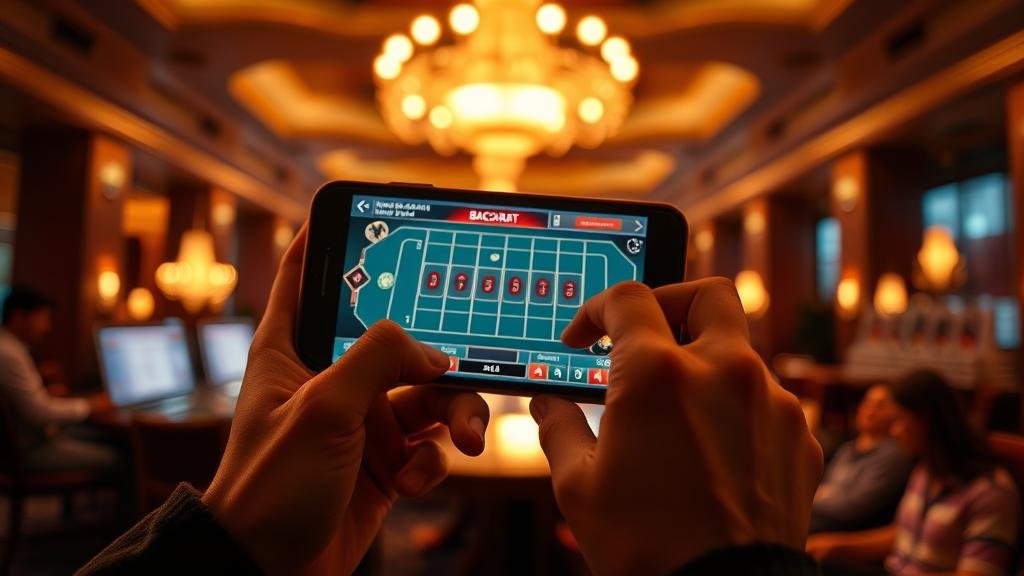 การบีบไพ่บาคาร่าบนแท็บเล็ต