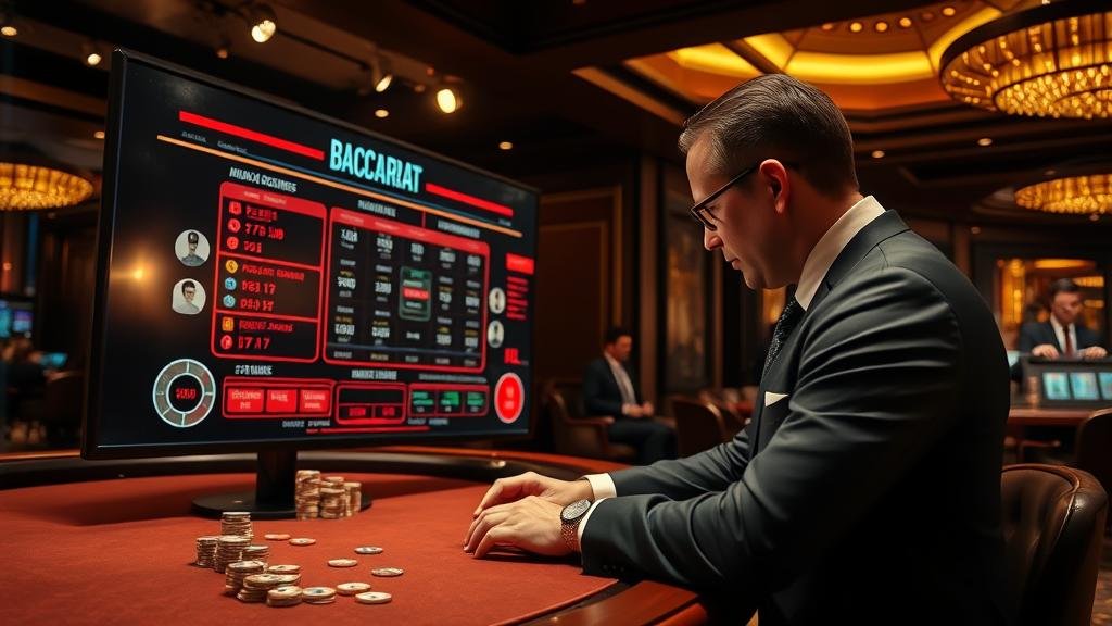 อินเทอร์เฟซบาคาร่าจอใหญ่พร้อมสถิติและตัวเลือกการเดิมพัน