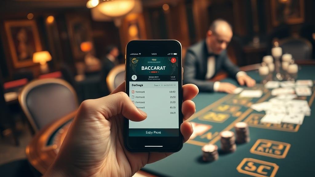 การอ่านเค้าไพ่บาคาร่าหางยาวบนหน้าจอโทรศัพท์