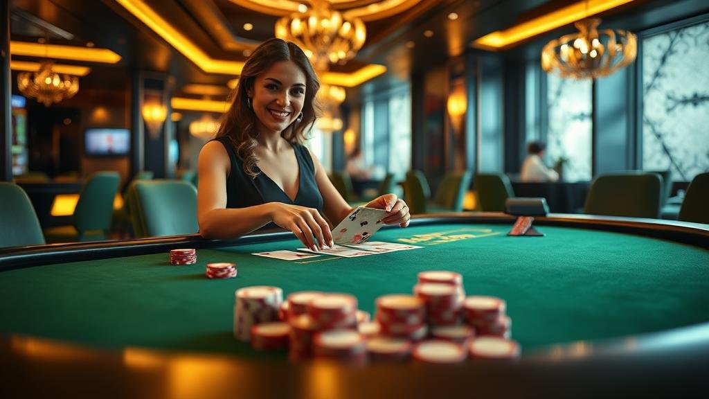 ห้องบาคาร่า SA Gaming ที่มีบรรยากาศคึกคักและดีลเลอร์เอเชีย