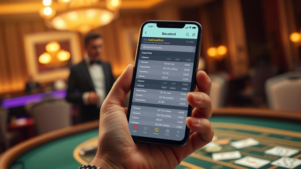 การบันทึกผลการเล่นบาคาร่าบนแท็บเล็ต