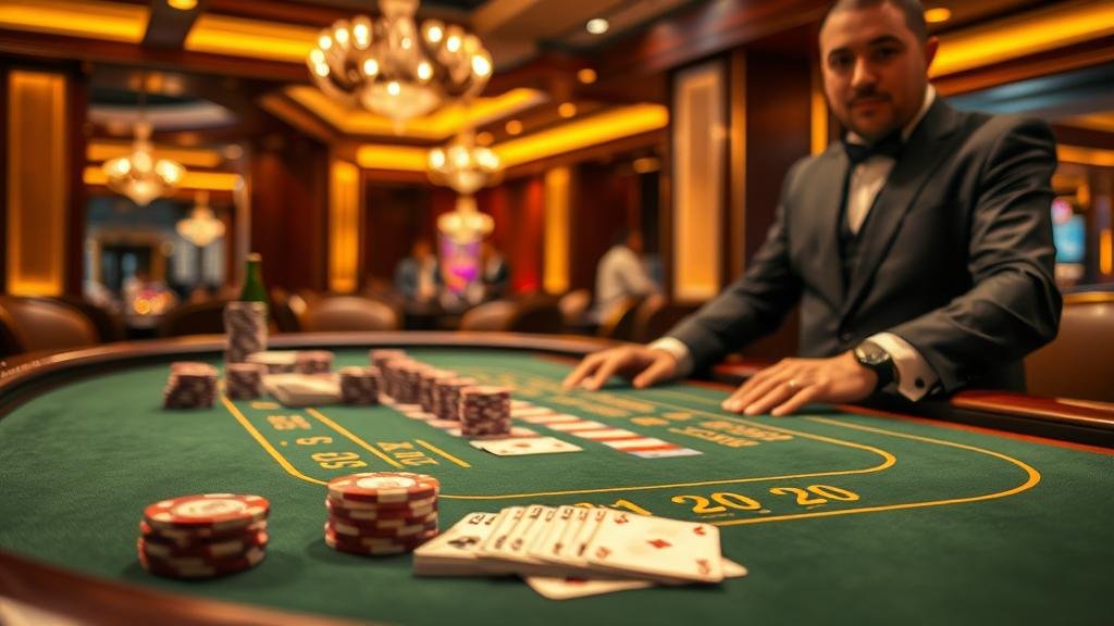 การวางเดิมพันบาคาร่าที่โต๊ะสด