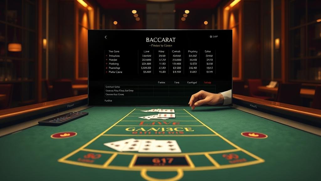 ตารางสถิติบาคาร่า (Roadmap) แสดงรูปแบบการออกไพ่