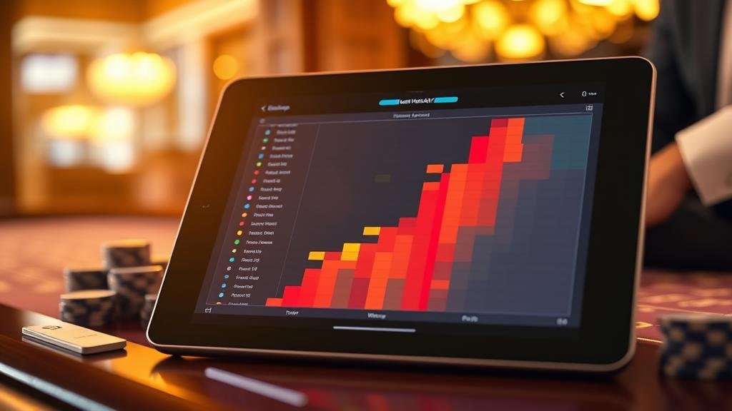 เปรียบเทียบฮีตแมปบาคาร่าไม่มีค่าคอมและวัววัวบนแท็บเล็ต