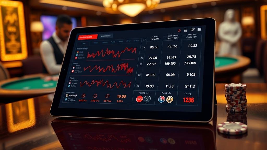 แดชบอร์ดวิเคราะห์บาคาร่าบนแท็บเล็ต