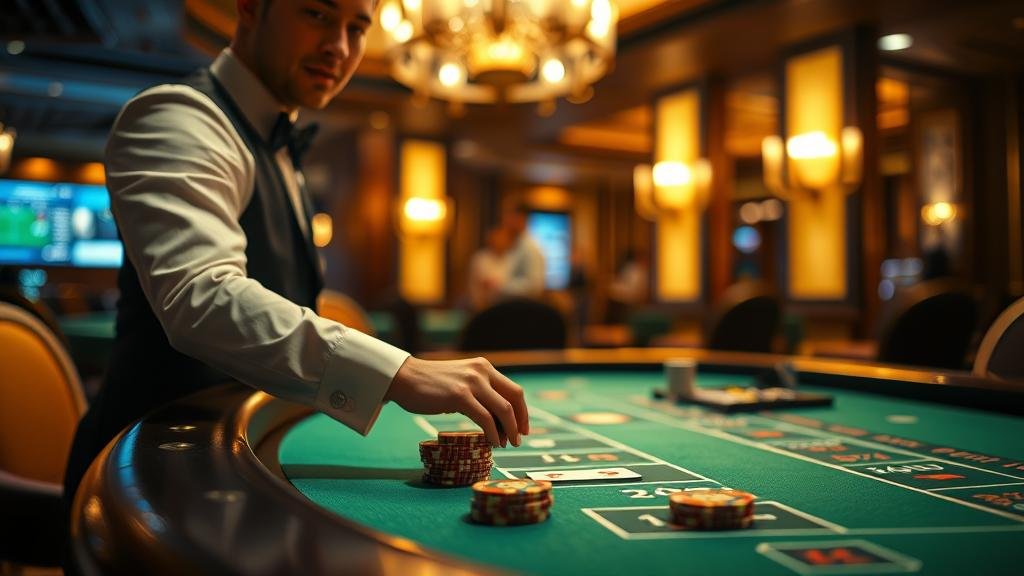 ห้องบาคาร่าสด SA Gaming ที่มีดีลเลอร์สาวสวย