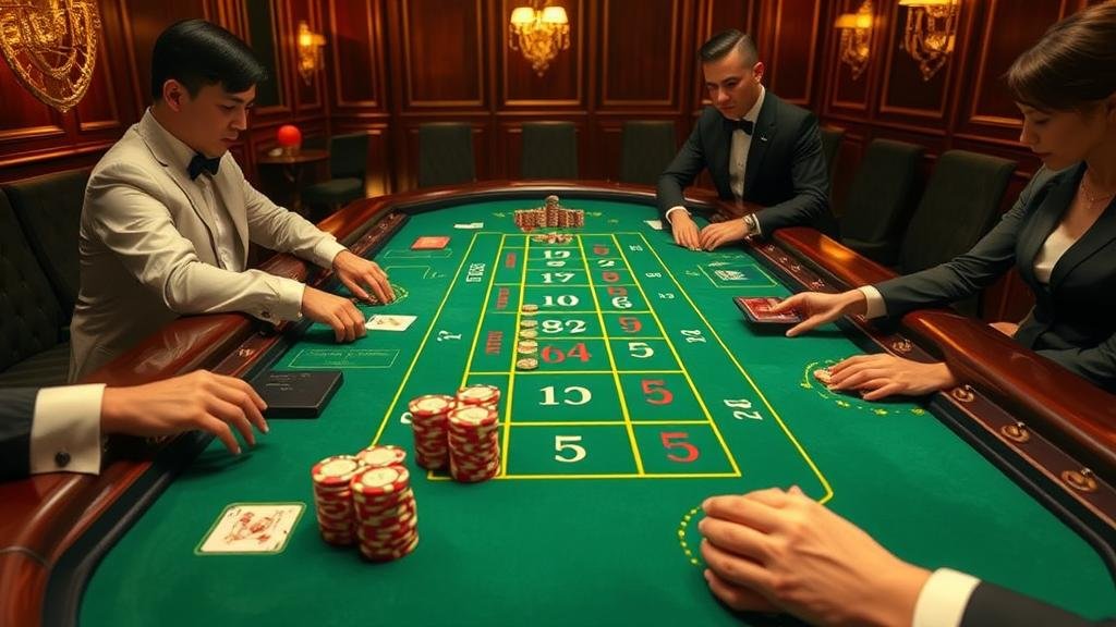 ตารางแสดงเค้าไพ่บาคาร่าบนหน้าจอแท็บเล็ต