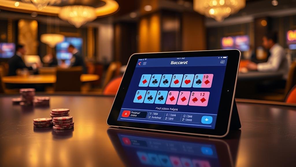 การวิเคราะห์สถิติและเค้าไพ่บาคาร่าบนแท็บเล็ต