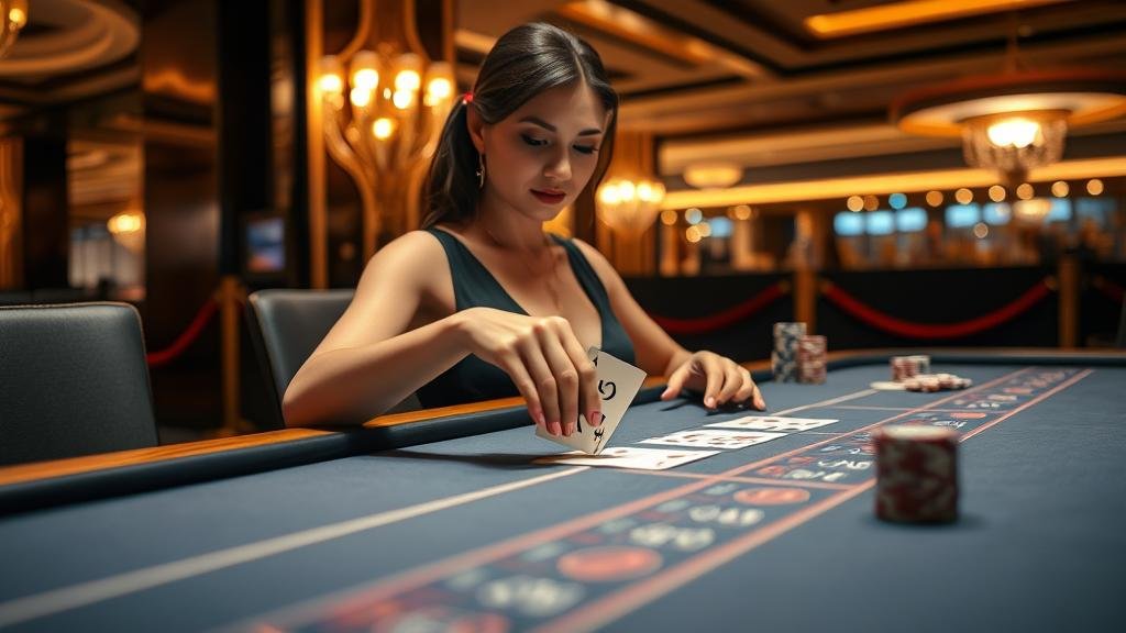 หน้าจอแท็บเล็ตแสดงเกมบาคาร่า สควีซ