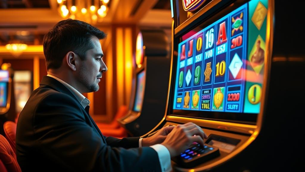 หน้าจอเกมสล็อตทดลองเล่นฟรีที่แสดงฟีเจอร์โบนัส