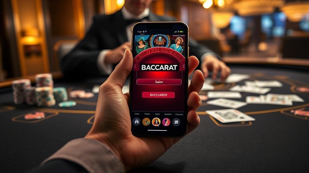 หน้าจอเกมบาคาร่าพร้อมตารางอัตราจ่าย