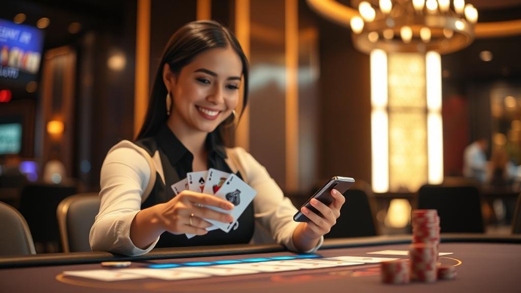 ภาพแสดงเค้าไพ่บาคาร่าแบบต่างๆ บนมือถือ