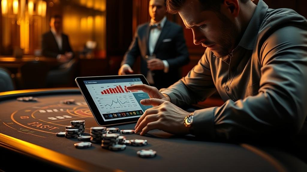 หน้าจอเกมบาคาร่าแสดงสถิติและอัตราจ่าย