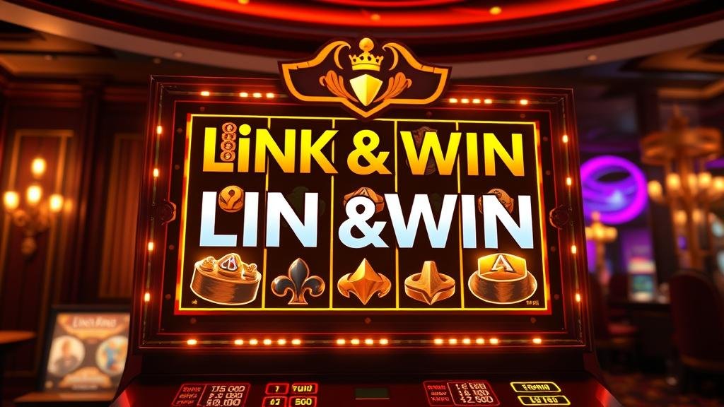 สัญลักษณ์ Link&Win ที่ปรากฏบนวงล้อสล็อต