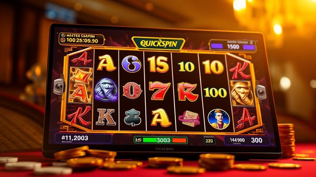 หน้าจอเกมสล็อต Quickspin ที่มีรายละเอียดสวยงาม