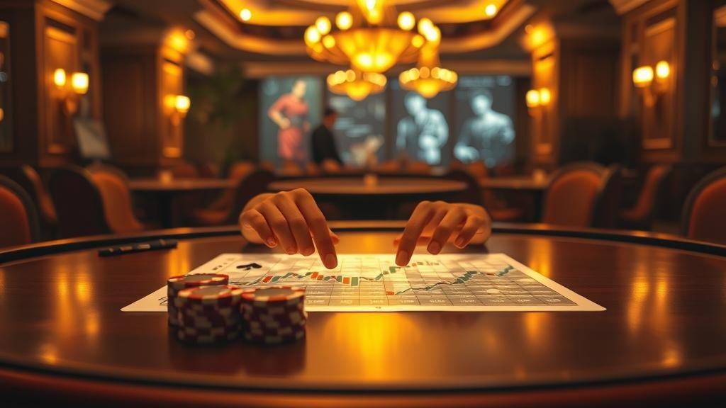 ภาพเมืองสิงคโปร์พร้อมตัวเลขและกราฟการเงิน