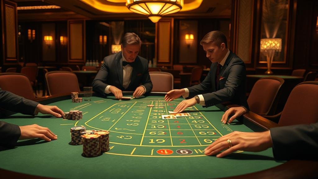 ภาพมือผู้เล่นกำลังวางเดิมพันบาคาร่า