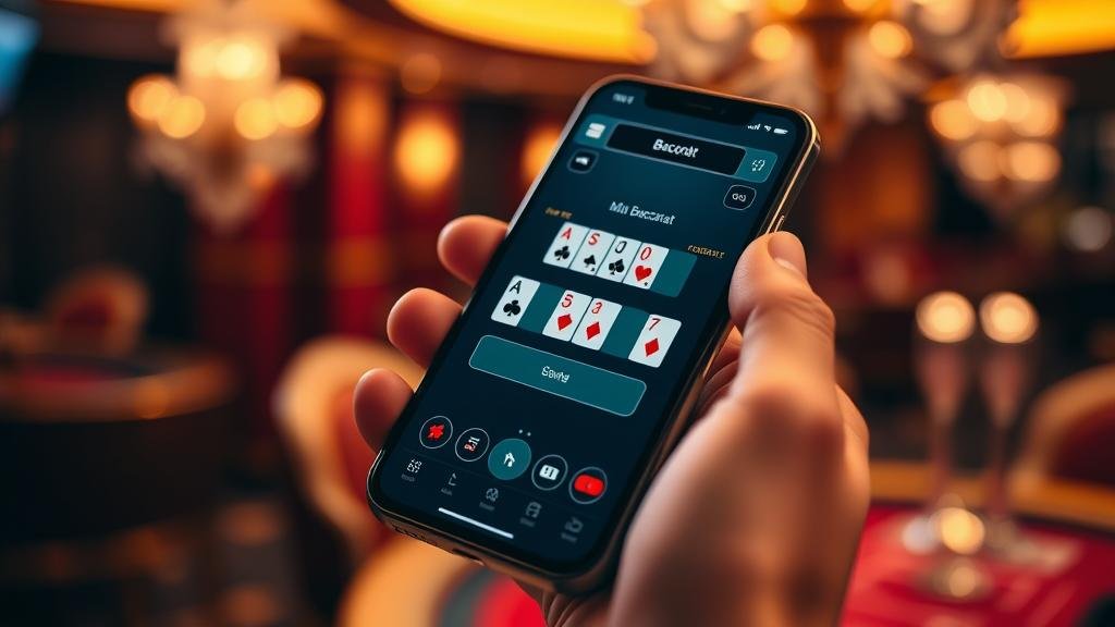 การแสดงผลเค้าไพ่บาคาร่าบนหน้าจอมือถือ