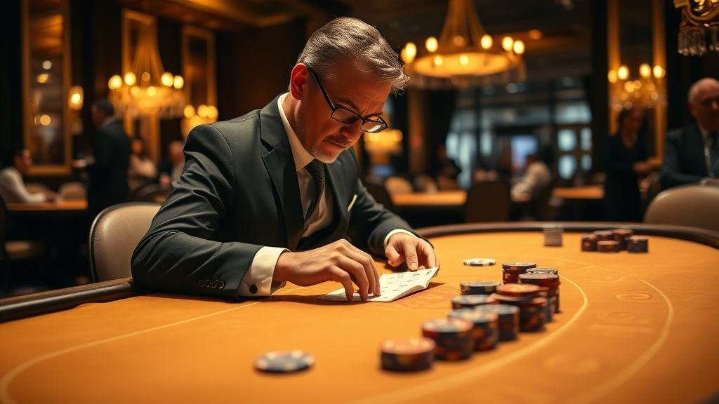 ตารางบาคาร่าพร้อมไพ่และชิปเดิมพัน