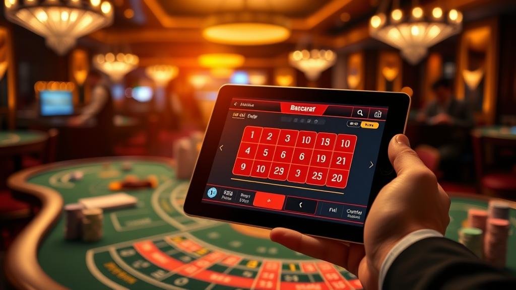การเลือกห้องบาคาร่าบนแท็บเล็ต