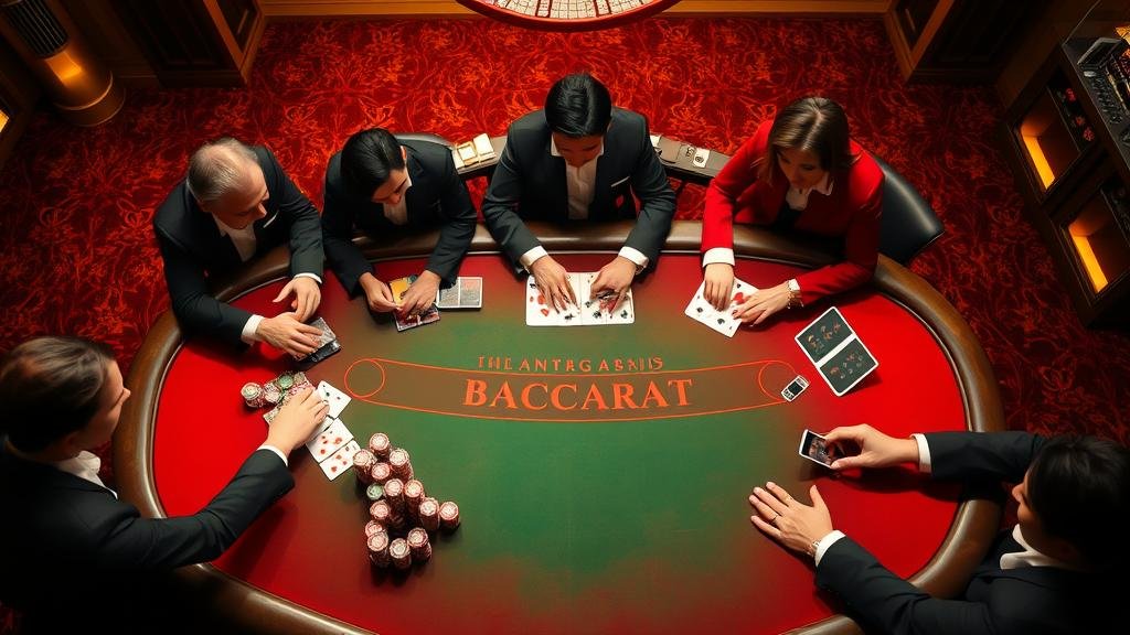 โต๊ะบาคาร่าพร้อมไพ่และชู